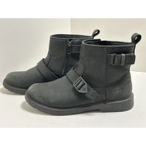Ugg Ashton Short‎ Boots Women's 6 Black Leather Waterproof